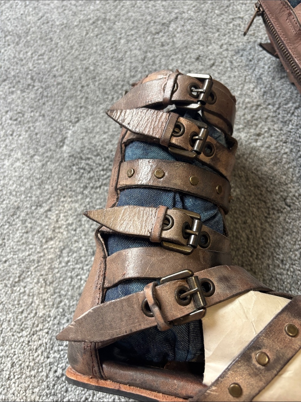 Freebird by Steven Brown Leather Gladiator Sandals - Picture 4 of 6